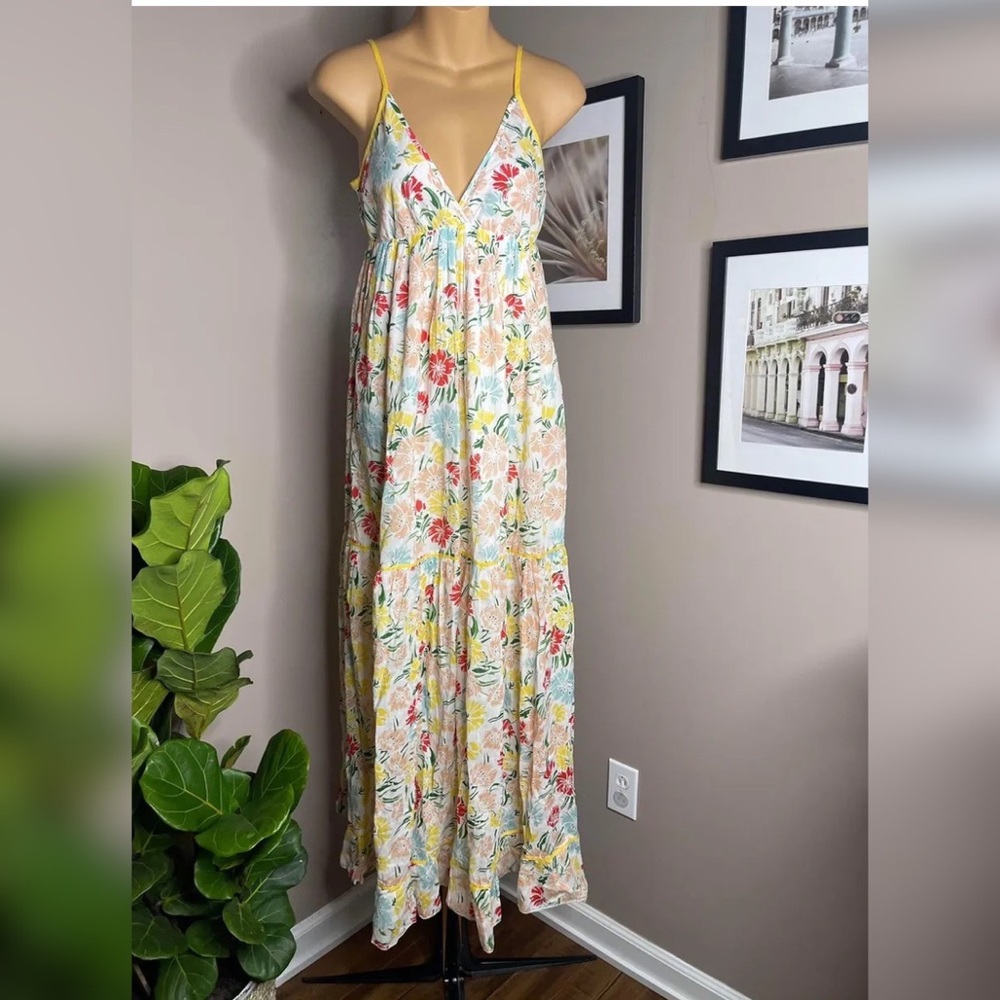 Anthropologie Ro's Garden Florida Maxi Dress Floral White Size XS - Picture 4 of 6